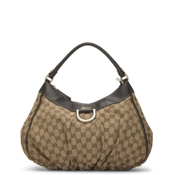 Gucci Brown GG Monogram Abbey D-Ring Hobo Bag - Picture 1 of 11